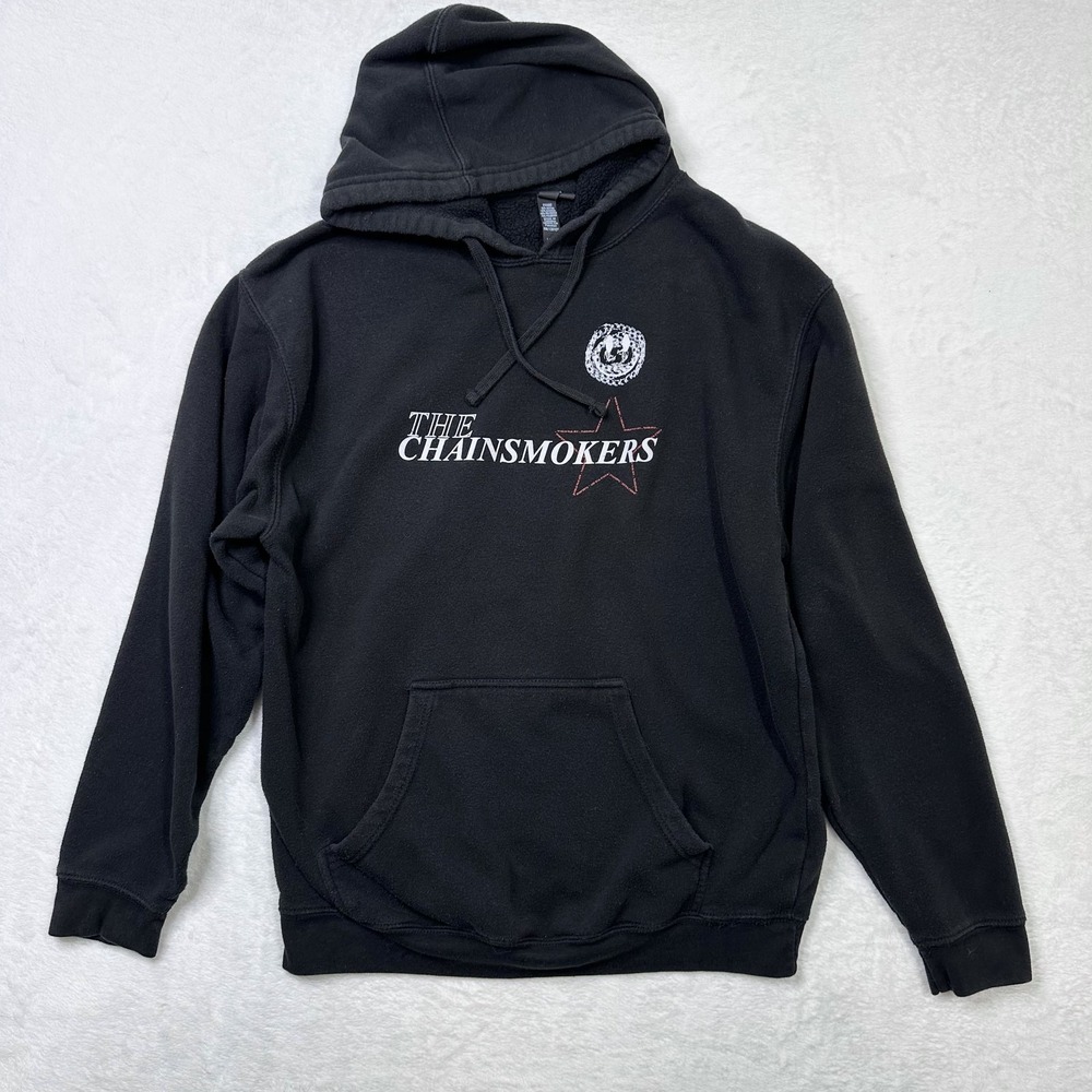 Chainsmokers Hoodie Mens Large Black World War Joy Tour Pullover Concert‎ Merch